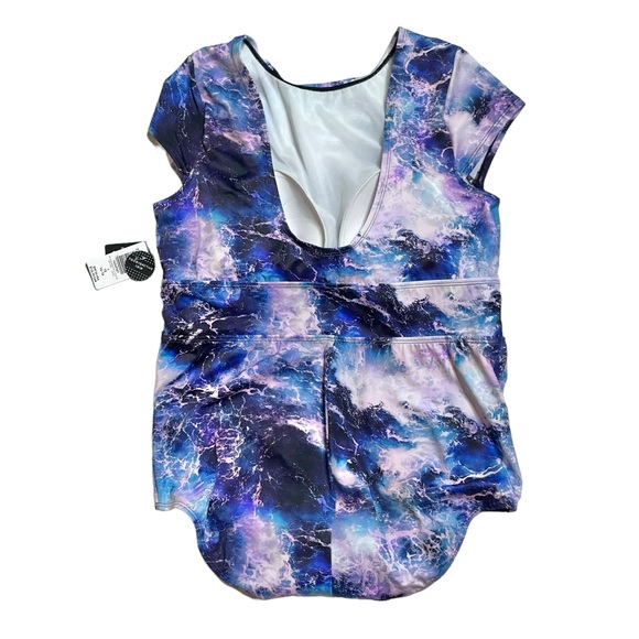 Torrid 1 14-16 Ocean Waves cap sleeve scoop neck one piece - Picture 3 of 9